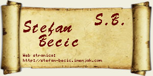 Stefan Becić vizit kartica